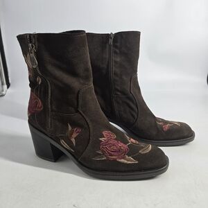 Kanna Boho Floral Leather Boots EU 41 US 10-10.5